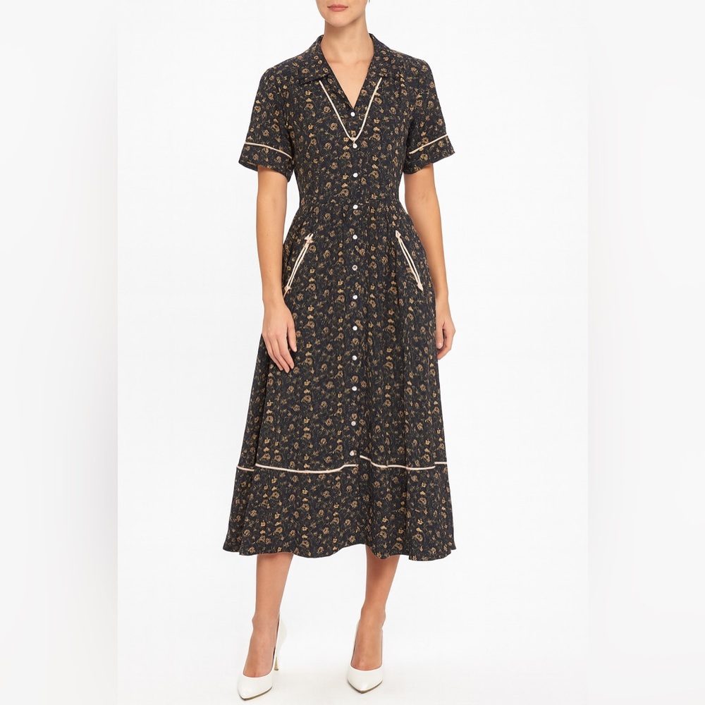 LIKE NEW La Dahlia Dress | Floral Midi Dress by Sendero